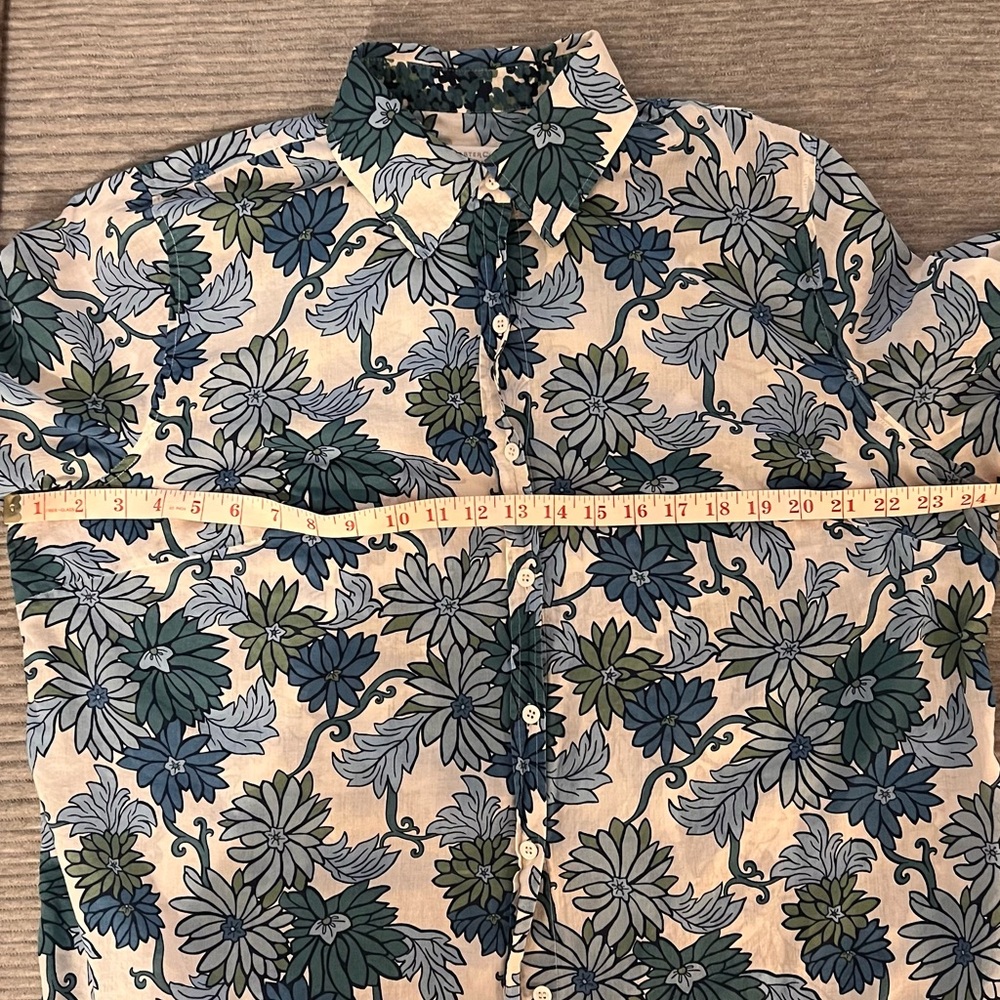 Charter Club Blue and Green Floral Blouse size 18 - Picture 6 of 11